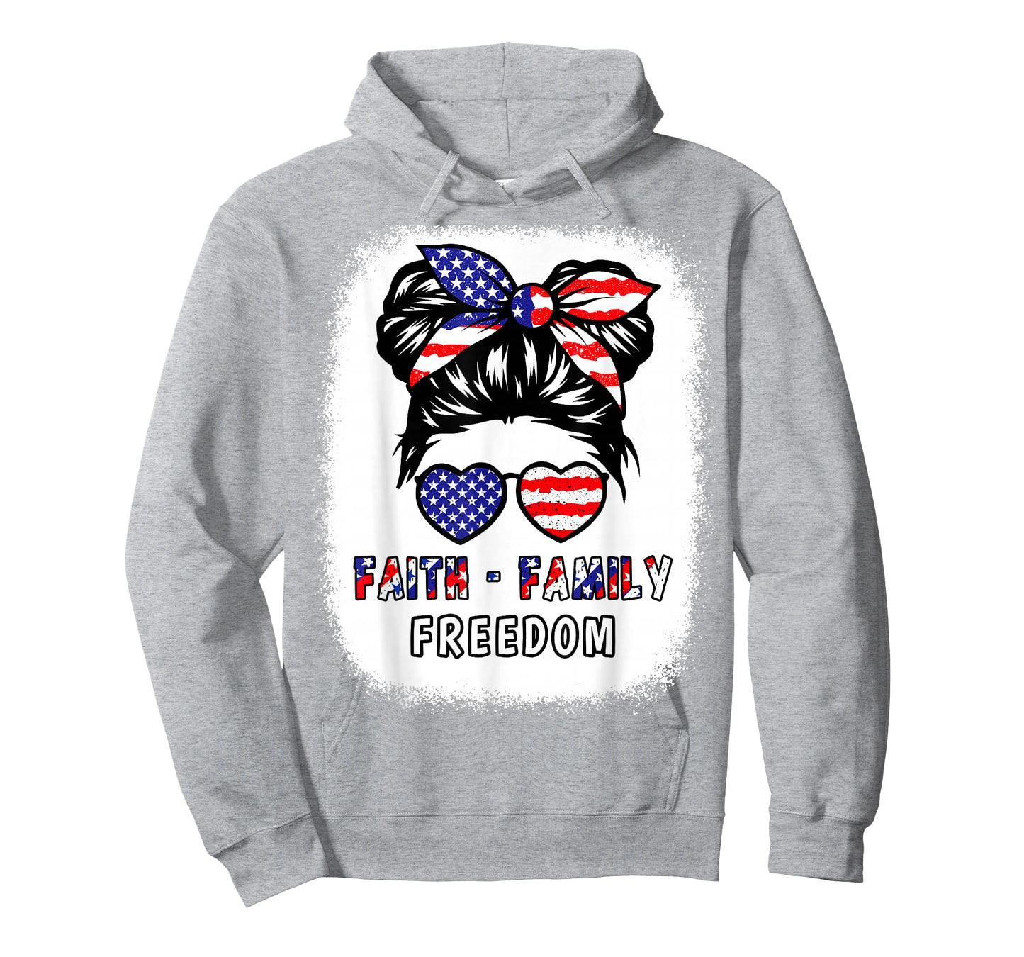 Faith Family Freedom Patriotic Christian Girls American Flag T-Shirt