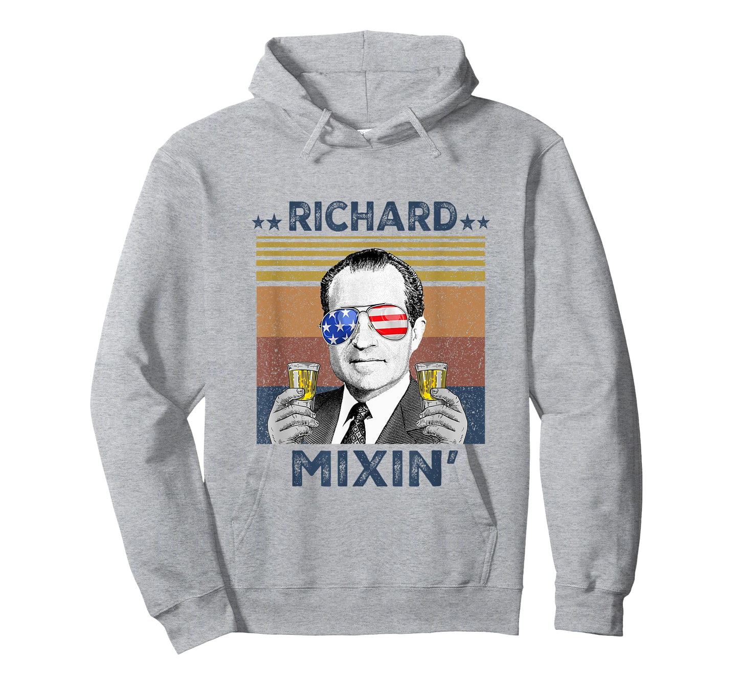 Retro Richard Mixin President drinking 4th of July T-Shirt for Women Men