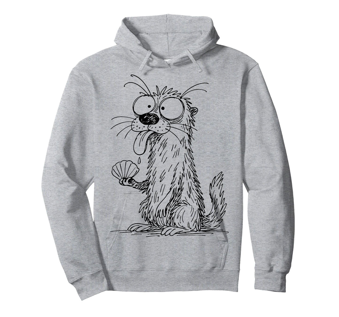 Sea Otter Abstract Art Portrait Drawing Whimsical Funny T-Shirt