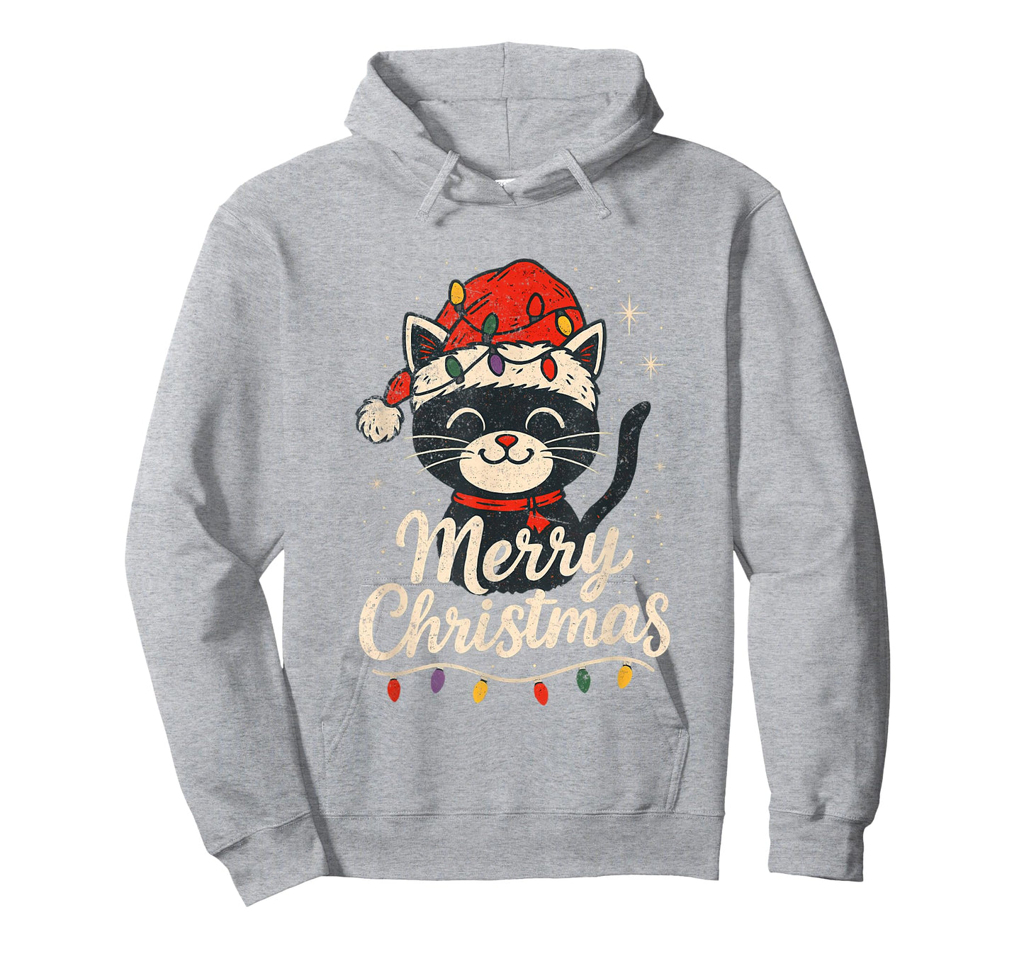 Merry Christmas Santa Retro Cat Lover T-Shirt