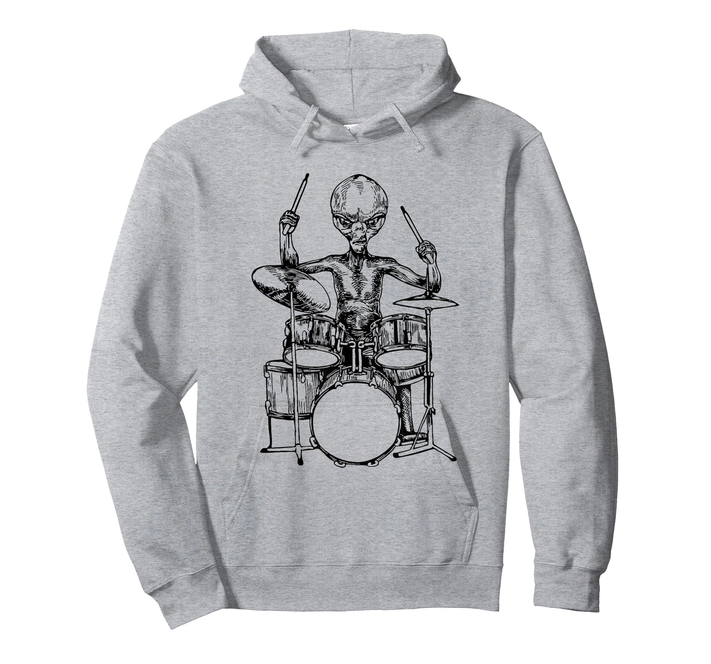 Alien Playing Drums Funny Space Drummer Rock Musician T-Shirt