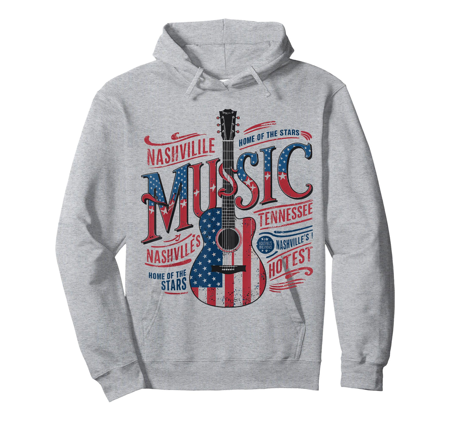 Nashville Music US Flag Guitar T-Shirt