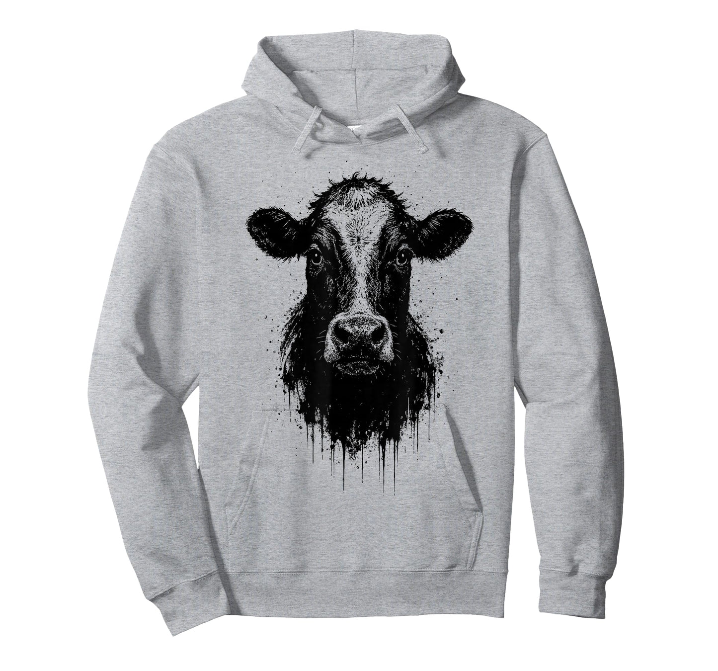 Cow Ink Art Country Farm Rustic Animal Portrait Edgy Grunge T-Shirt
