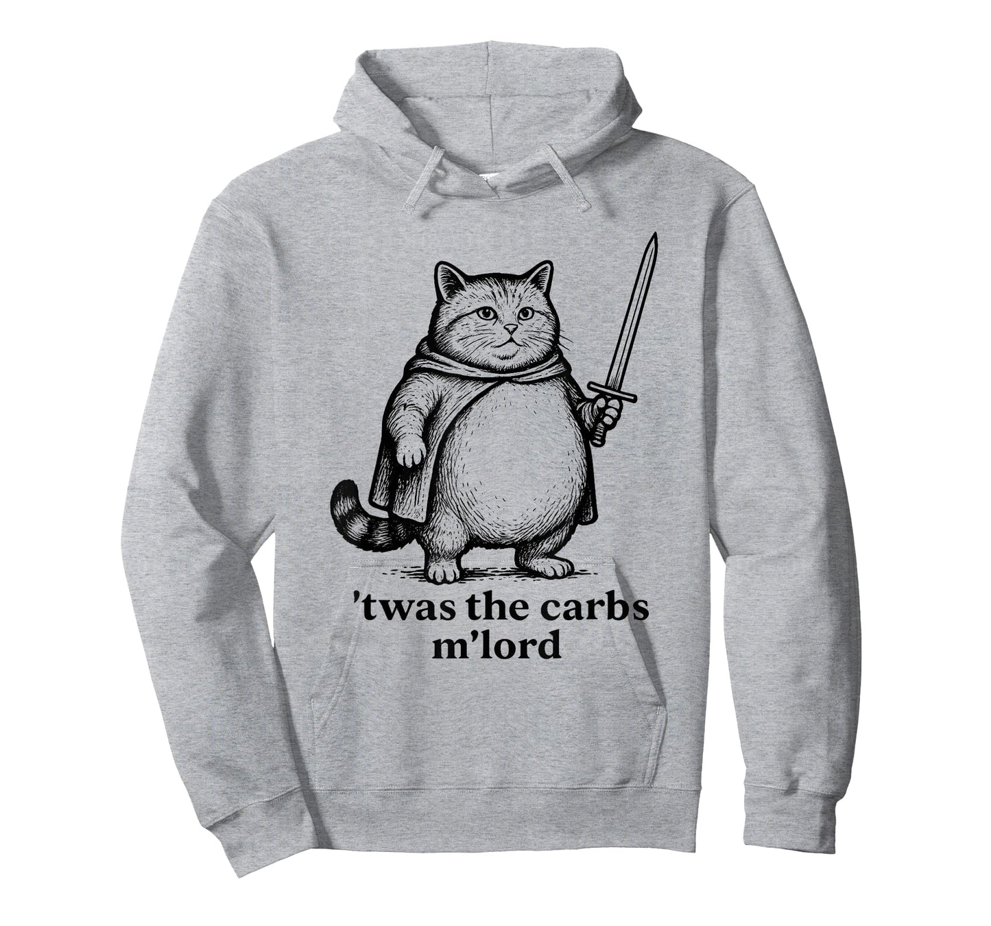 TWAS The Carbs M Lord Funny Medieval Fat Cat T-Shirt