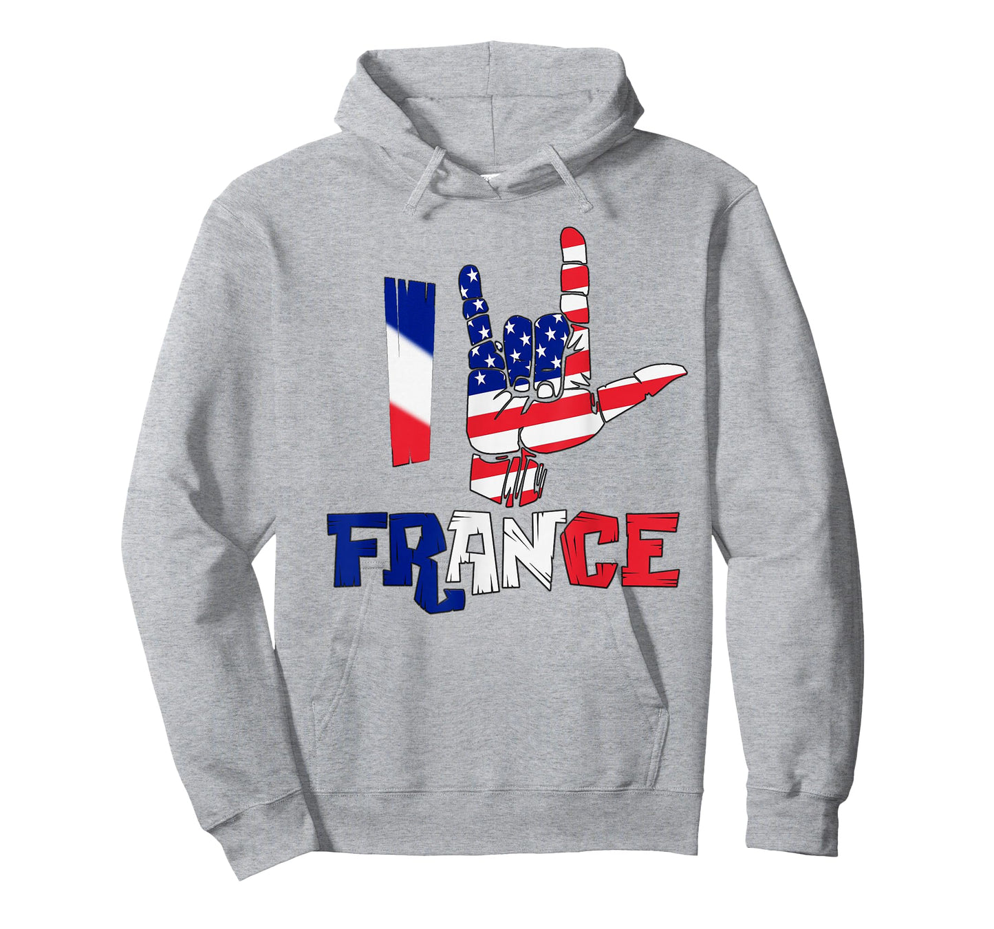 USA France Hand Sign Love Design, Patriotic Friendship T-Shirt