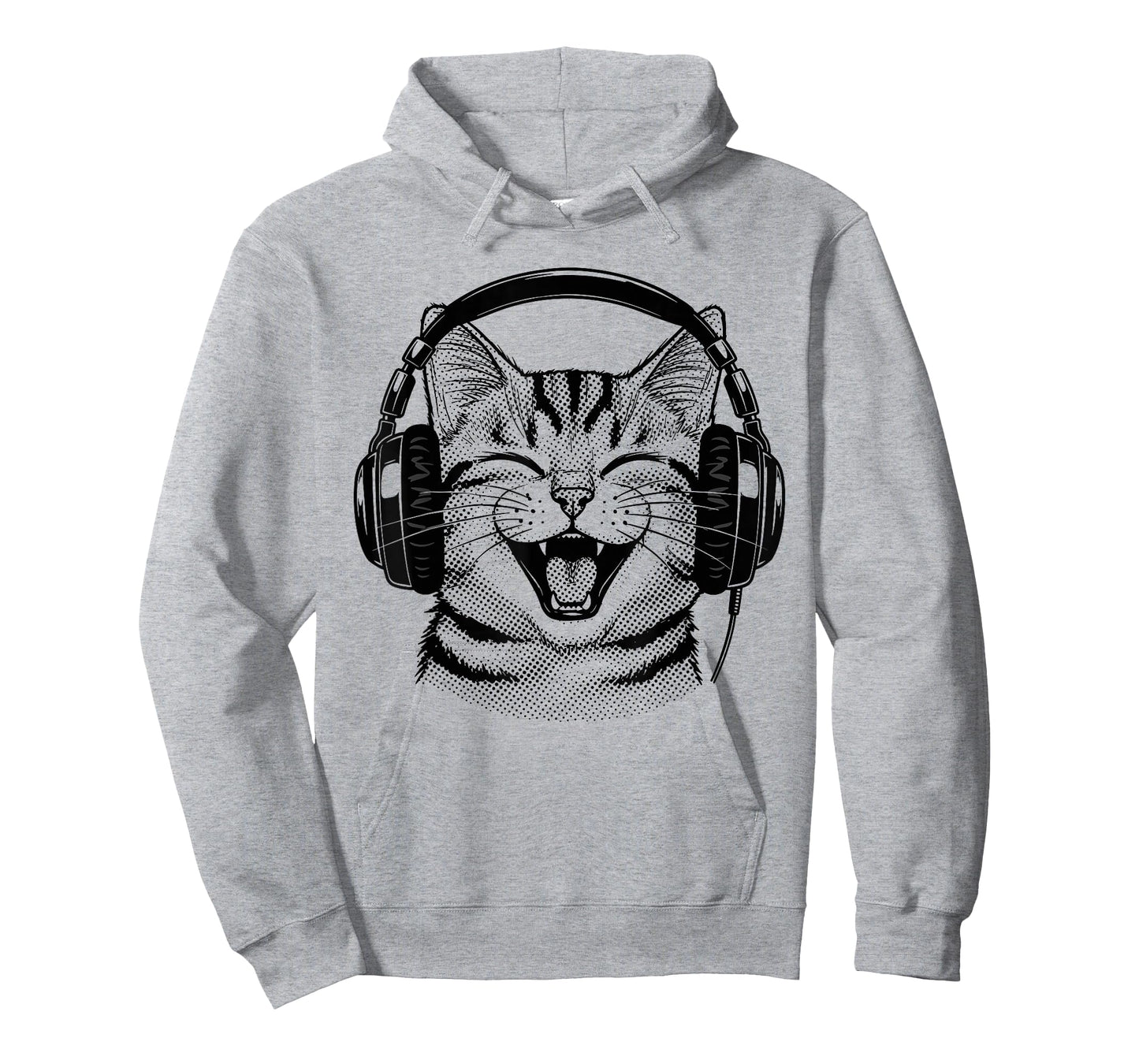 Cute Headphones Cat Funny Silly Music Cat Lover T-Shirt