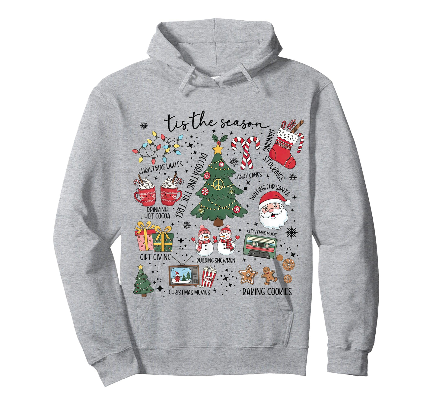 Tis The Season Christmas Tree Santa Claus Baking Cookies T-Shirt