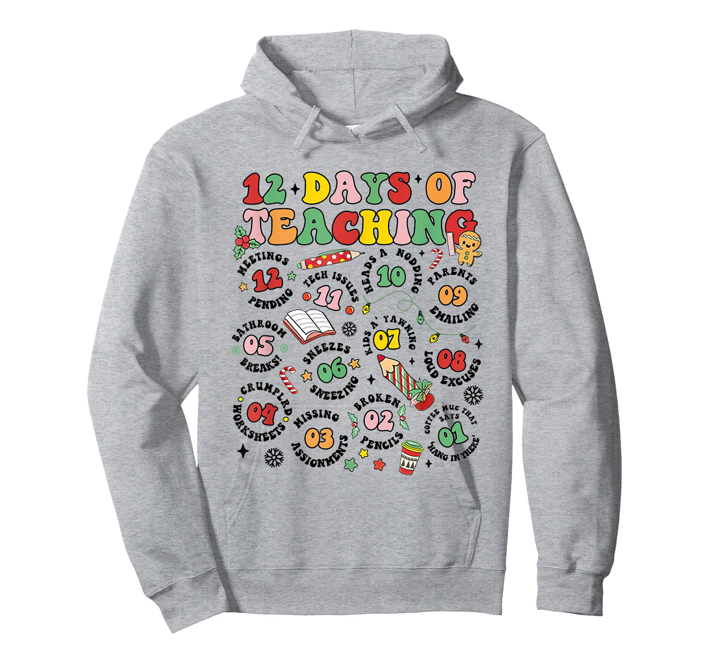12 Days Of Teaching Groovy Christmas New Teacher Xmas Party T-Shirt