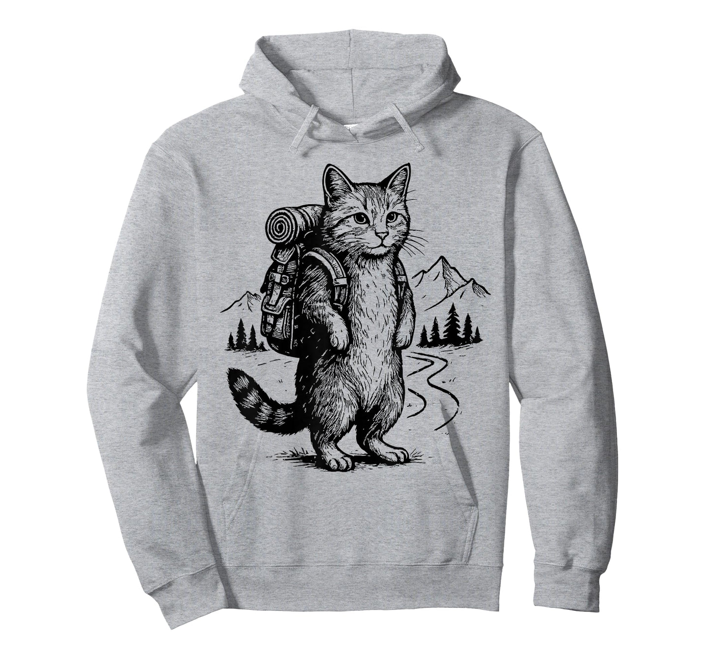 Funny Outdoor Tee Hiking Cat Backpacking Animals T-Shirt