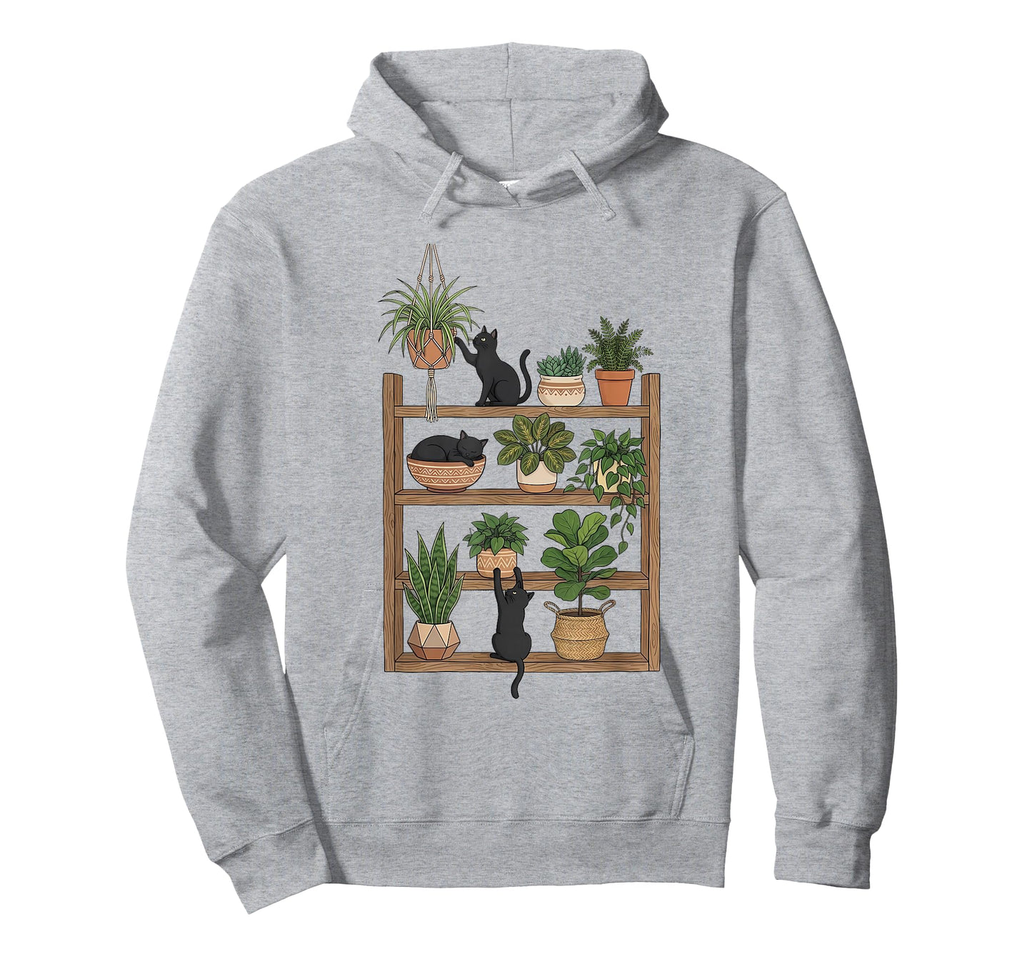 Coquette Plant Shelf Cat, Houseplant Lover, Cute Cat & Plant T-Shirt