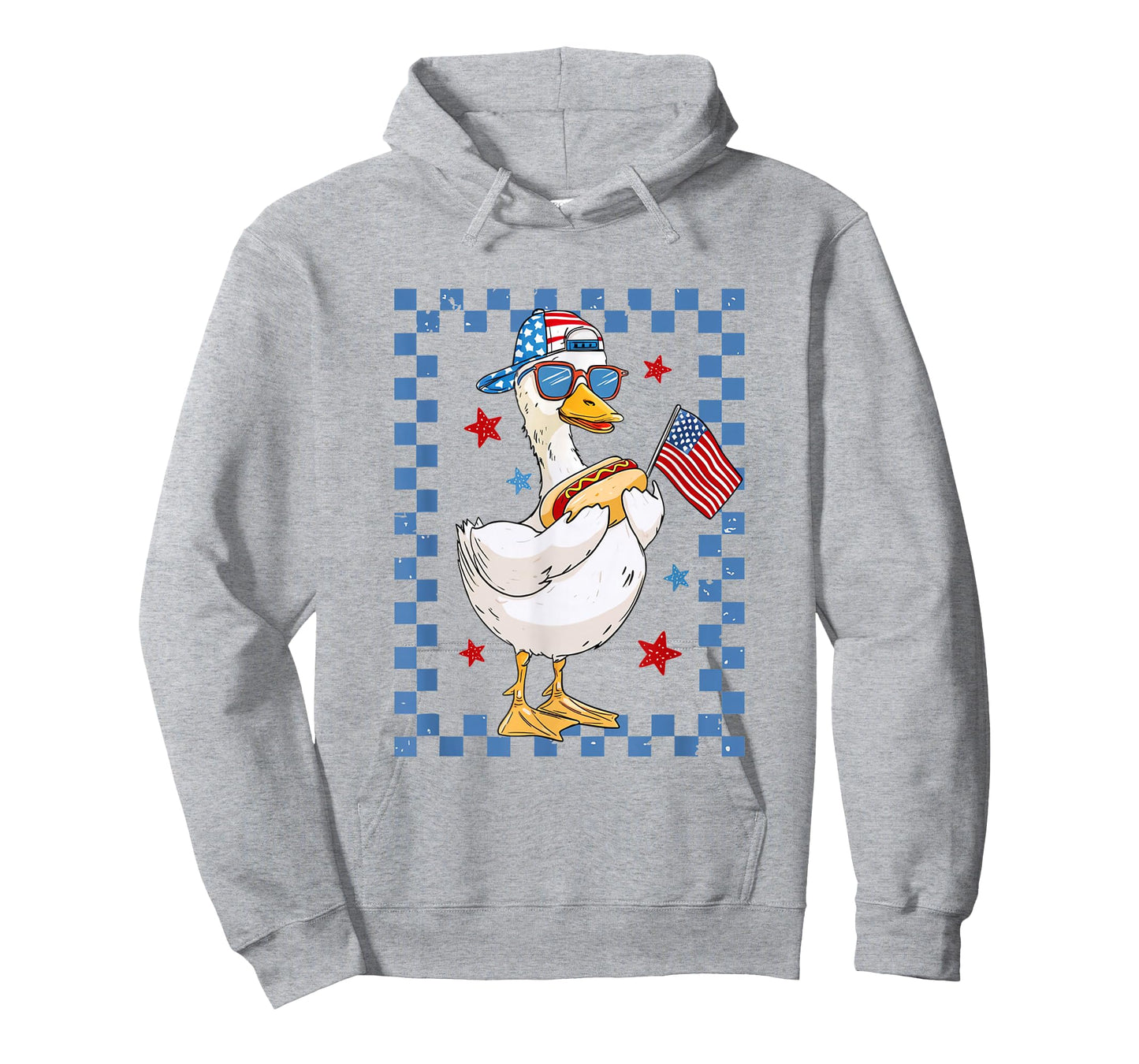 Retro Patriotic Goose Red White and Blue 4th of July USA T-Shirt