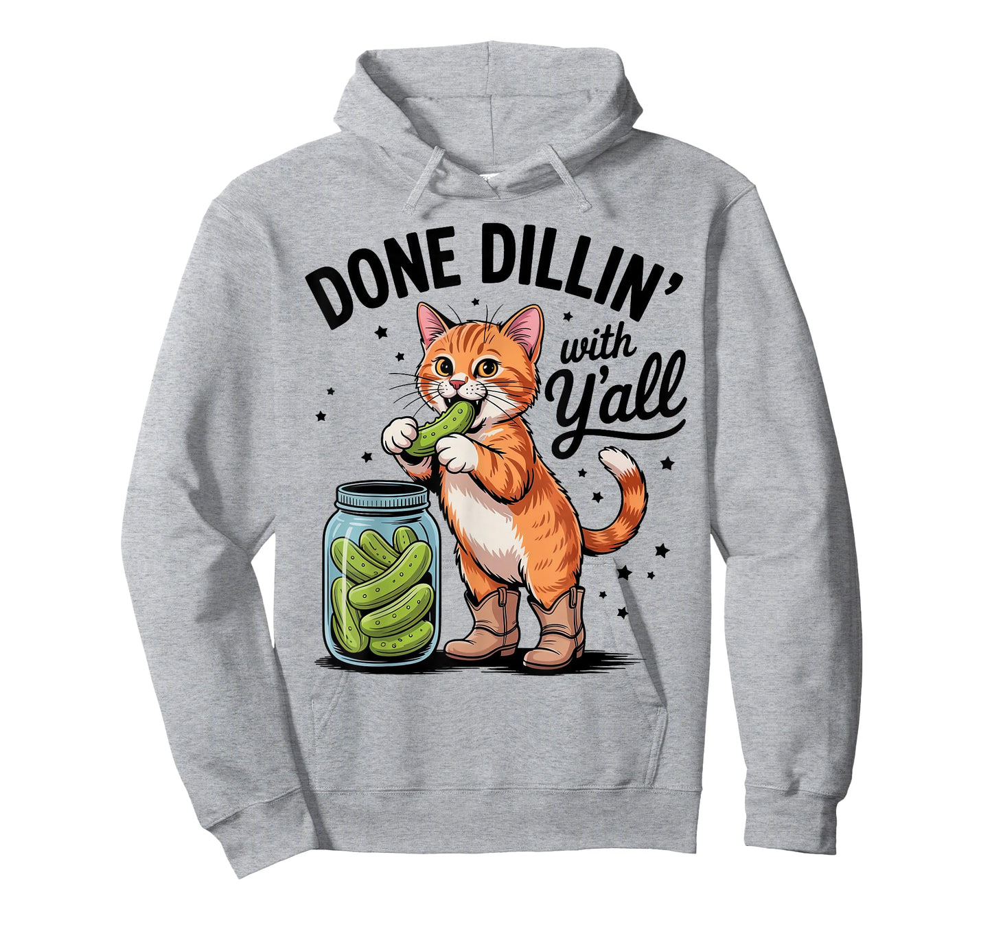 Pickle Orange Cat Done Dillin' with Y'all Pickle Orange Cat T-Shirt