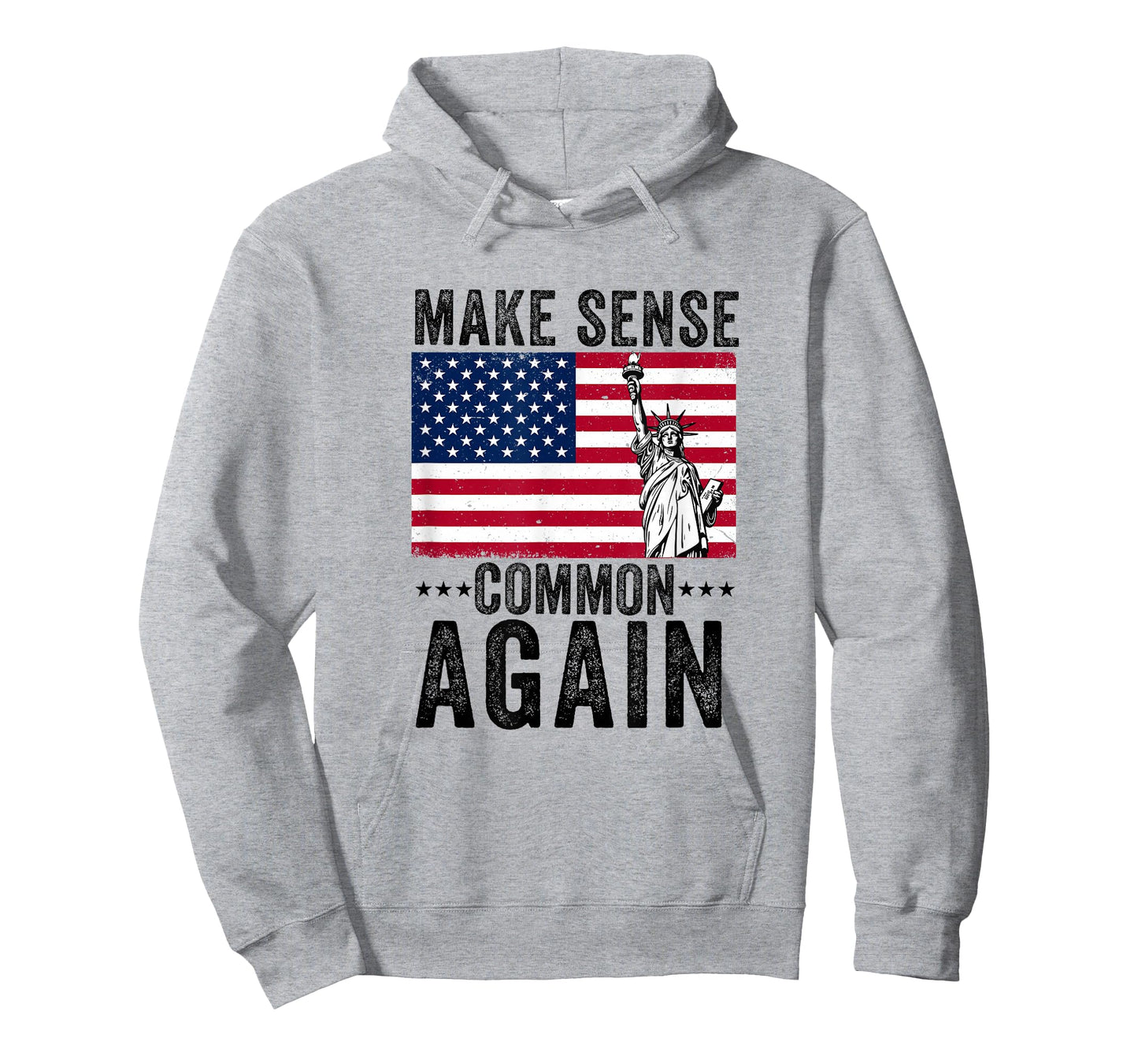 Make Sense Common Again Funny Politics Saying American Flag T-Shirt