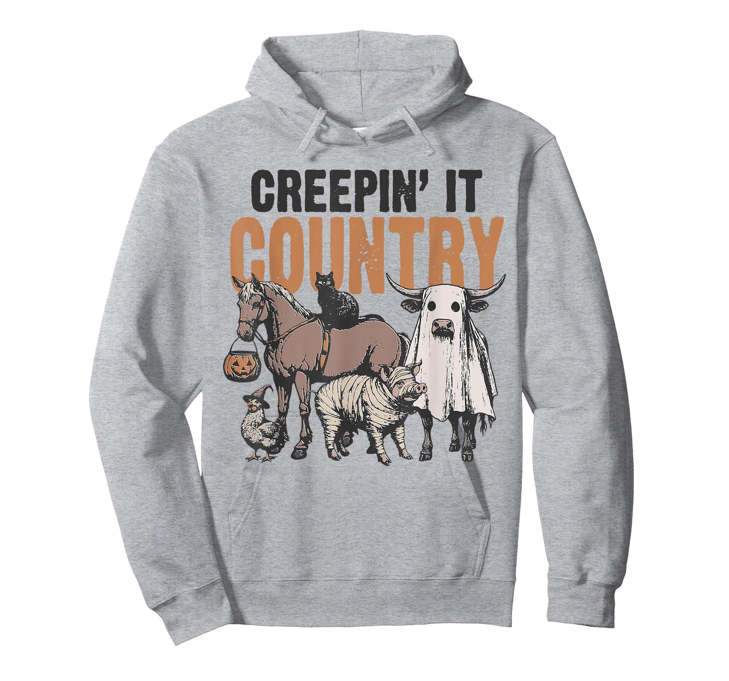 Country Halloween Creepin' It Country Farm Animals Farmers T-Shirt