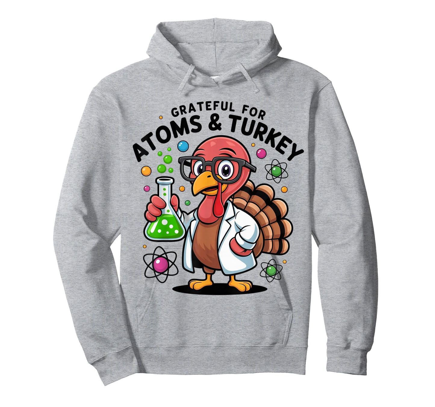 Grateful for Atoms and Turkey Funny Science Men Woman T-Shirt