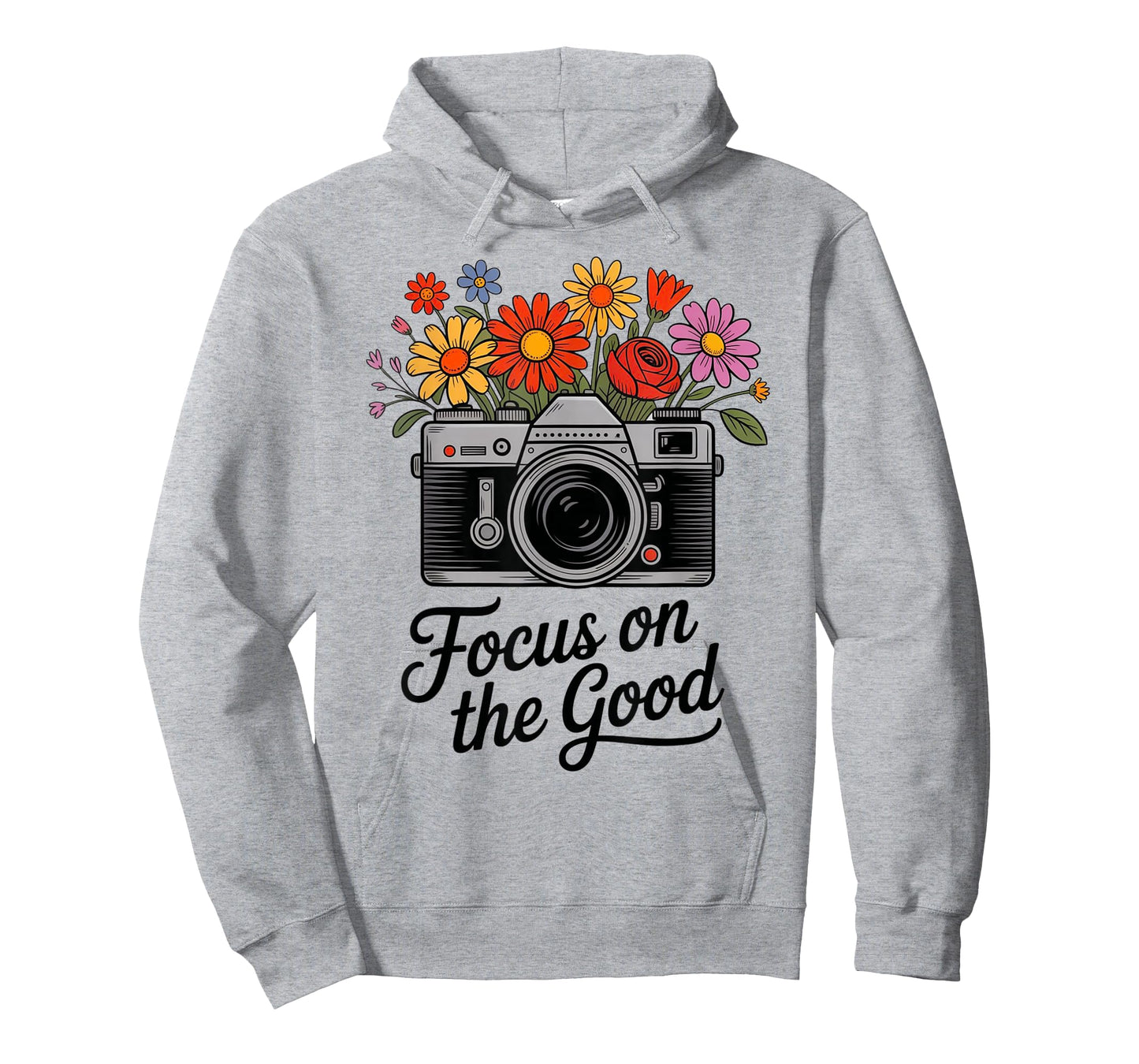 Focus On The Good Vintage Camera & Flowers Positive T-Shirt