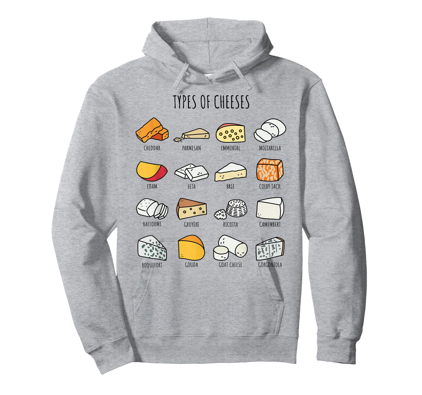 Cute Cheese Types Funny Dairy Food Lover T-Shirt