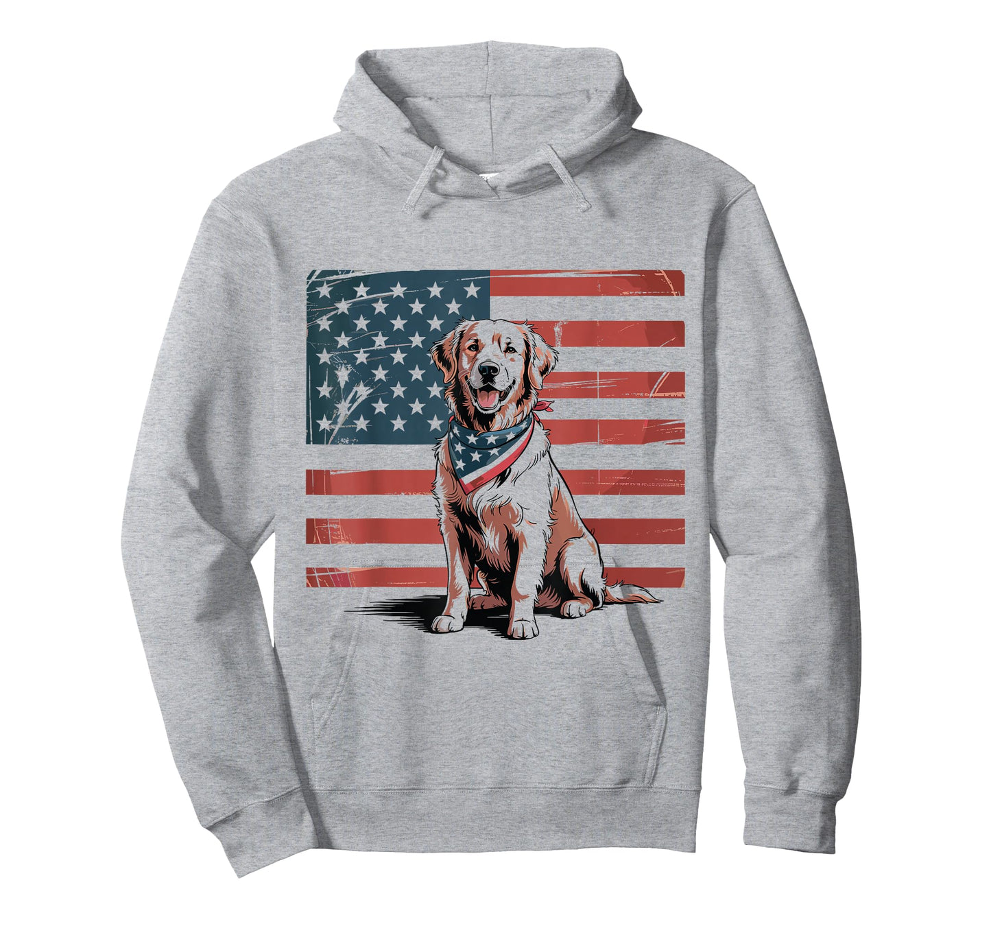Golden Retriever 4th of July USA American Flag Patriotic T-Shirt