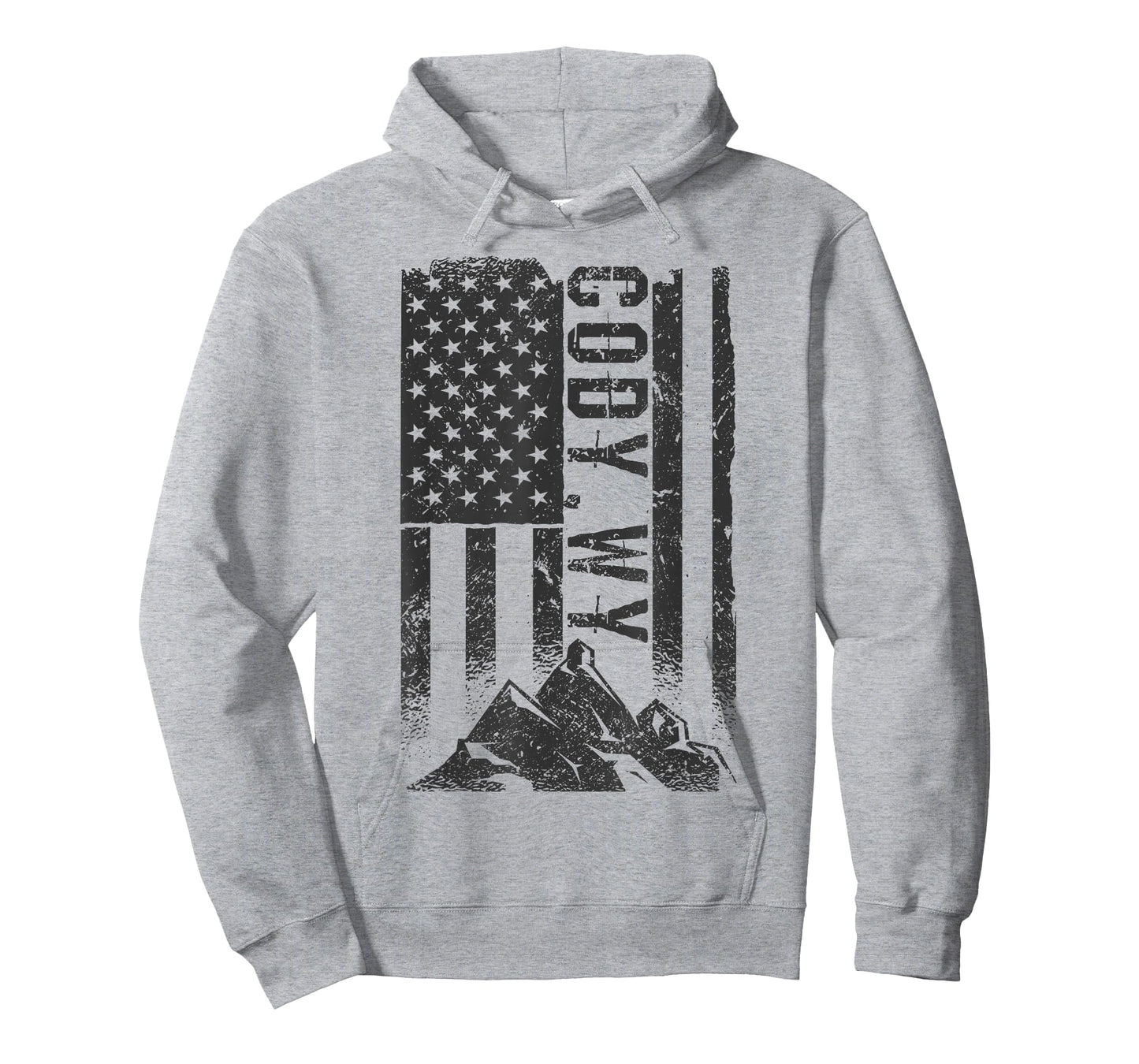 American Flag Patriotic Cody Wyoming Mountains T-Shirt