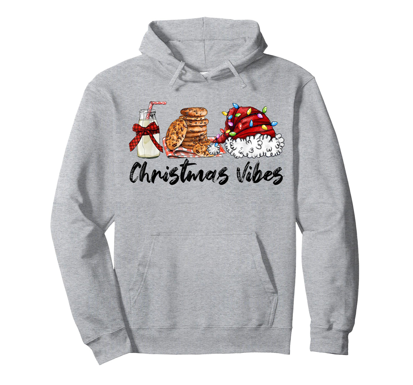 Christmas Vibes Santa Milk and Cookies Xmas Lights T-Shirt