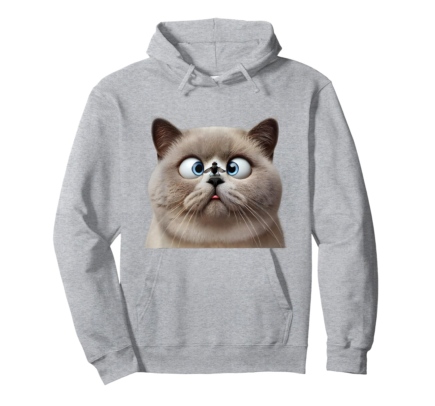 Funny Cross Eyed British Shorthair Cat T-Shirt for Men Women Kids