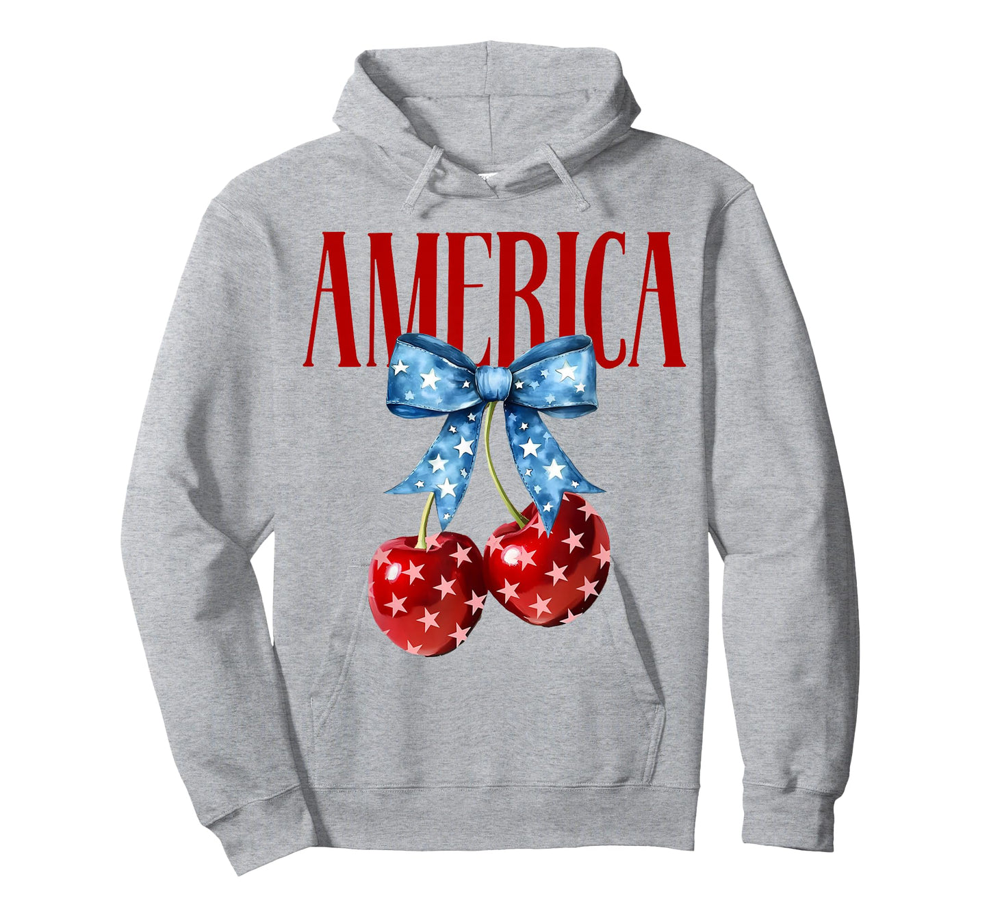 American Coquette Cherry Bow Patriotic USA Flag 4th of July T-Shirt