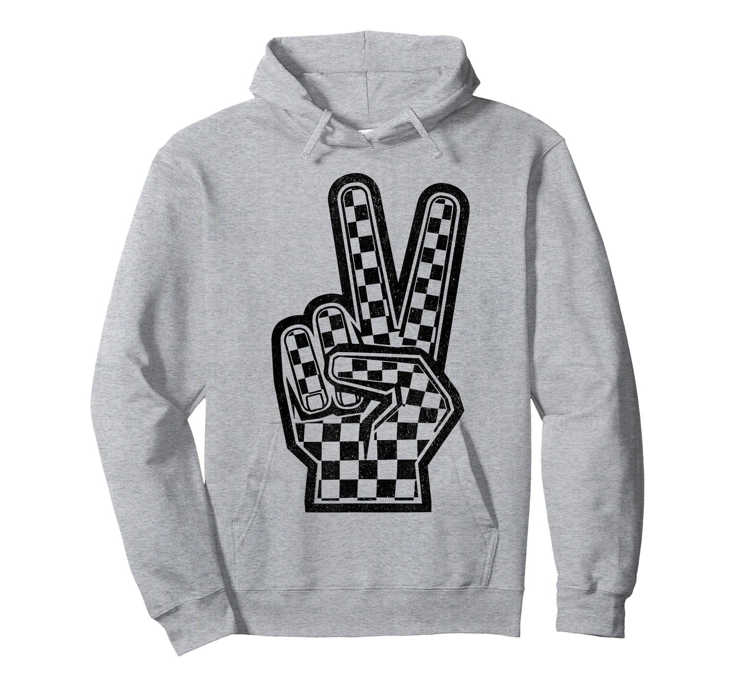 Checkered Peace Sign Shirt Vintage Racing Flag Kids Boy Girl T-Shirt