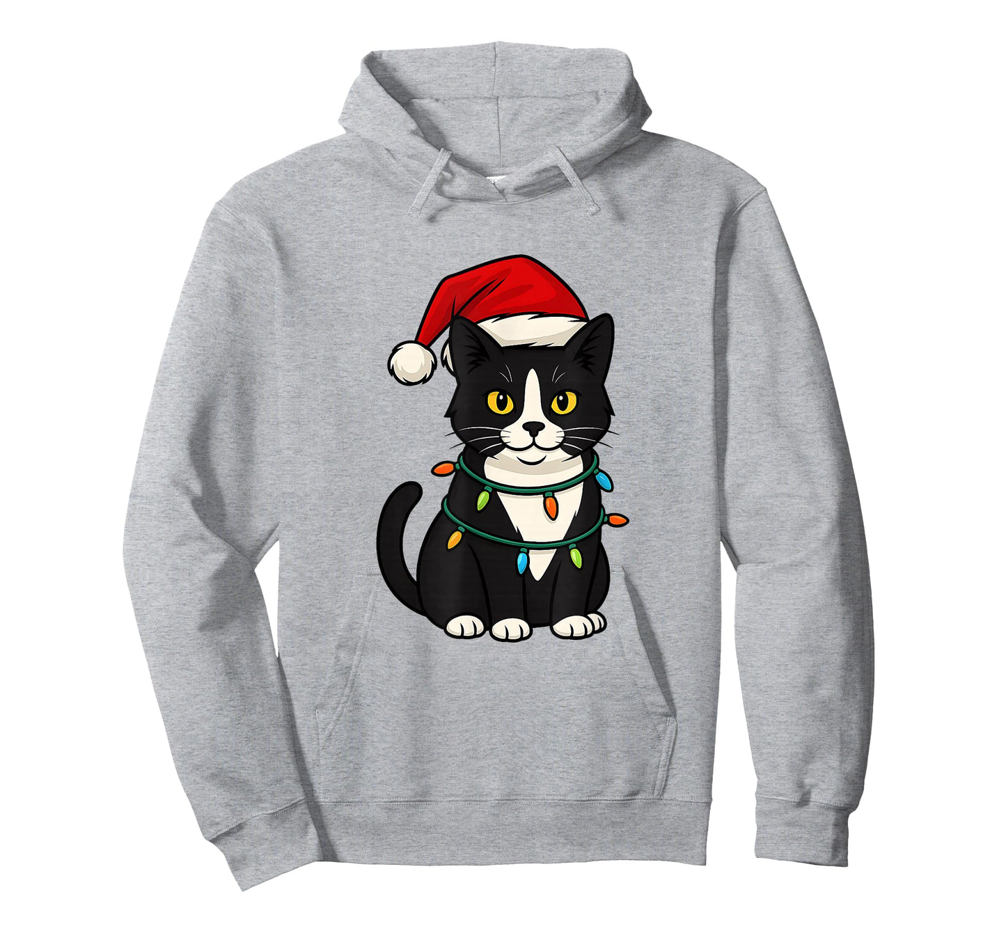 Cute Tuxedo Cat with Santa Hat Funny Christmas Xmas Gift T-Shirt