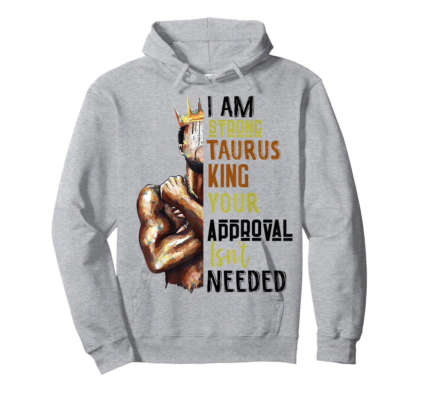 Mens Taurus King Black Man Zodiac Sign Gift Astrology Mens T-Shirt