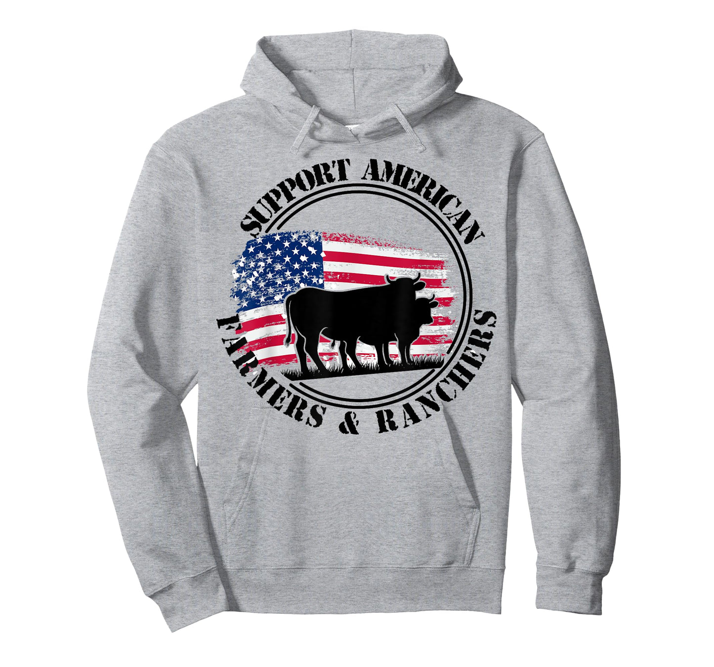 American Flag Patriotic Support American Farmers & Ranchers Women Men T-Shirt