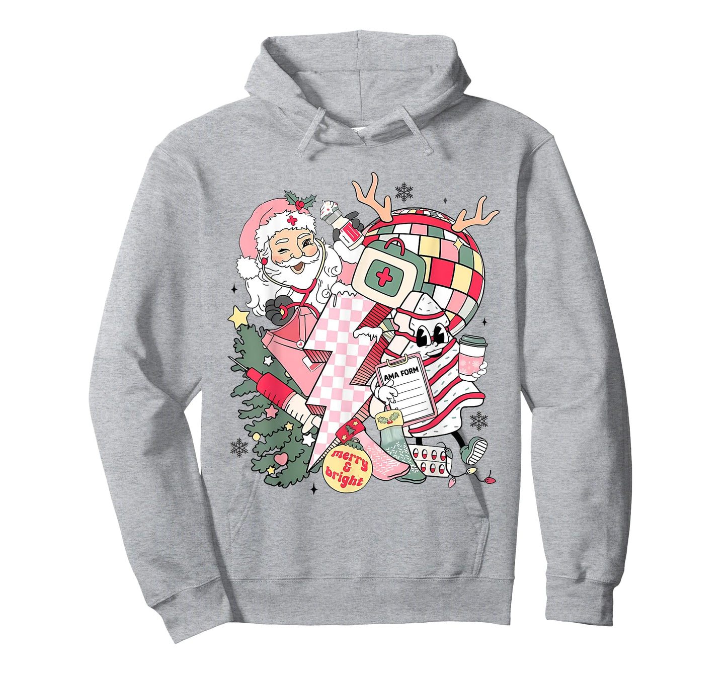 Christmas Santa Nurse Disco Ball Rn CNA Icu Med Surg Picu T-Shirt