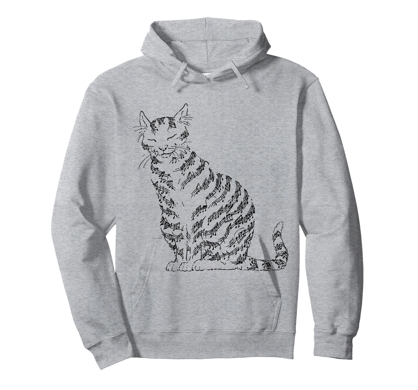 Cute Cat Kitty Playing Music Note Clef Musician Art T-Shirt