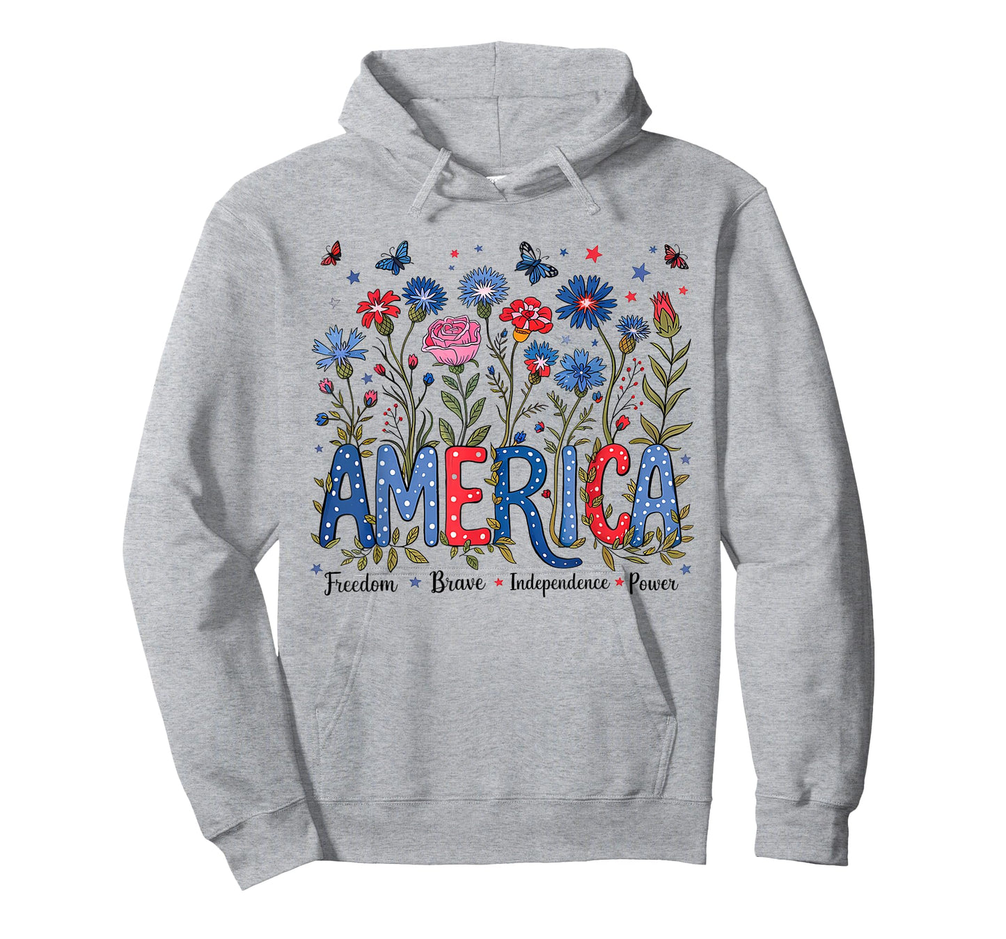 USA Patriotic American Flag 4th of July Flower Women T-Shirt