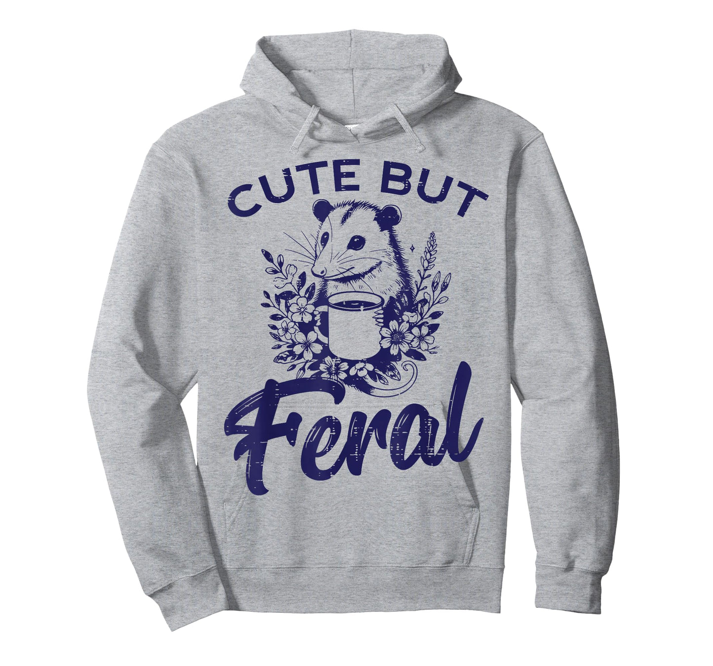 Opossum Coffee Cute But Feral Funny Possum Humor Women Men T-Shirt
