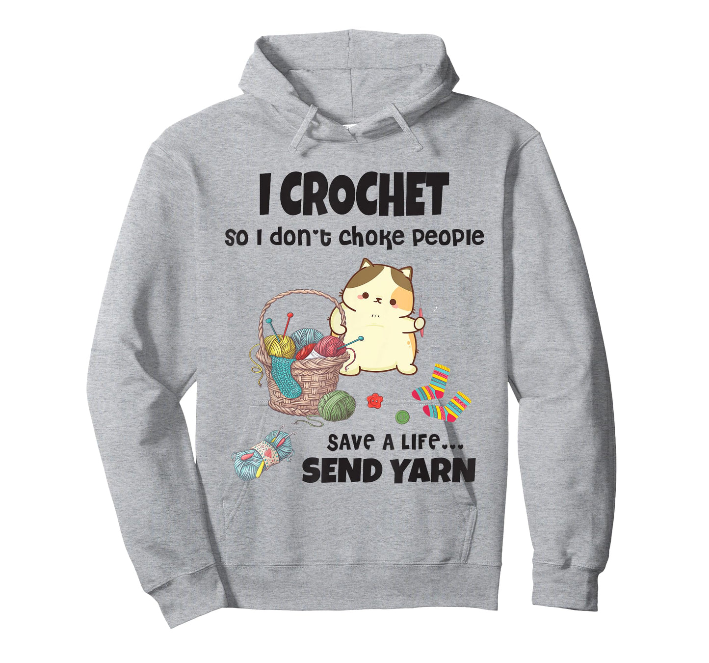 Funny Cute Cat with Crochet And Knitting Yarn Mess for Girls T-Shirt