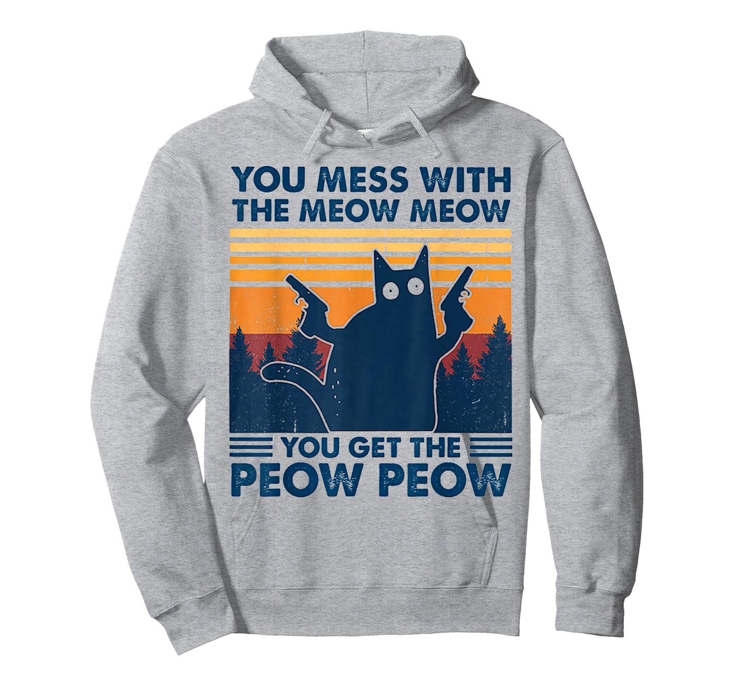 You Mess With The Meow Meow You Get The Peow Peow Retro T-Shirt