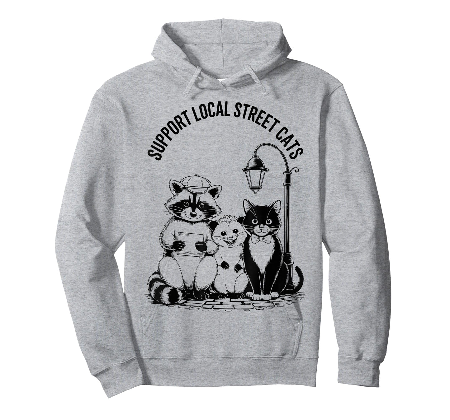 Support Local Street Cats, Opossum Racoon Cat, Team Trash T-Shirt