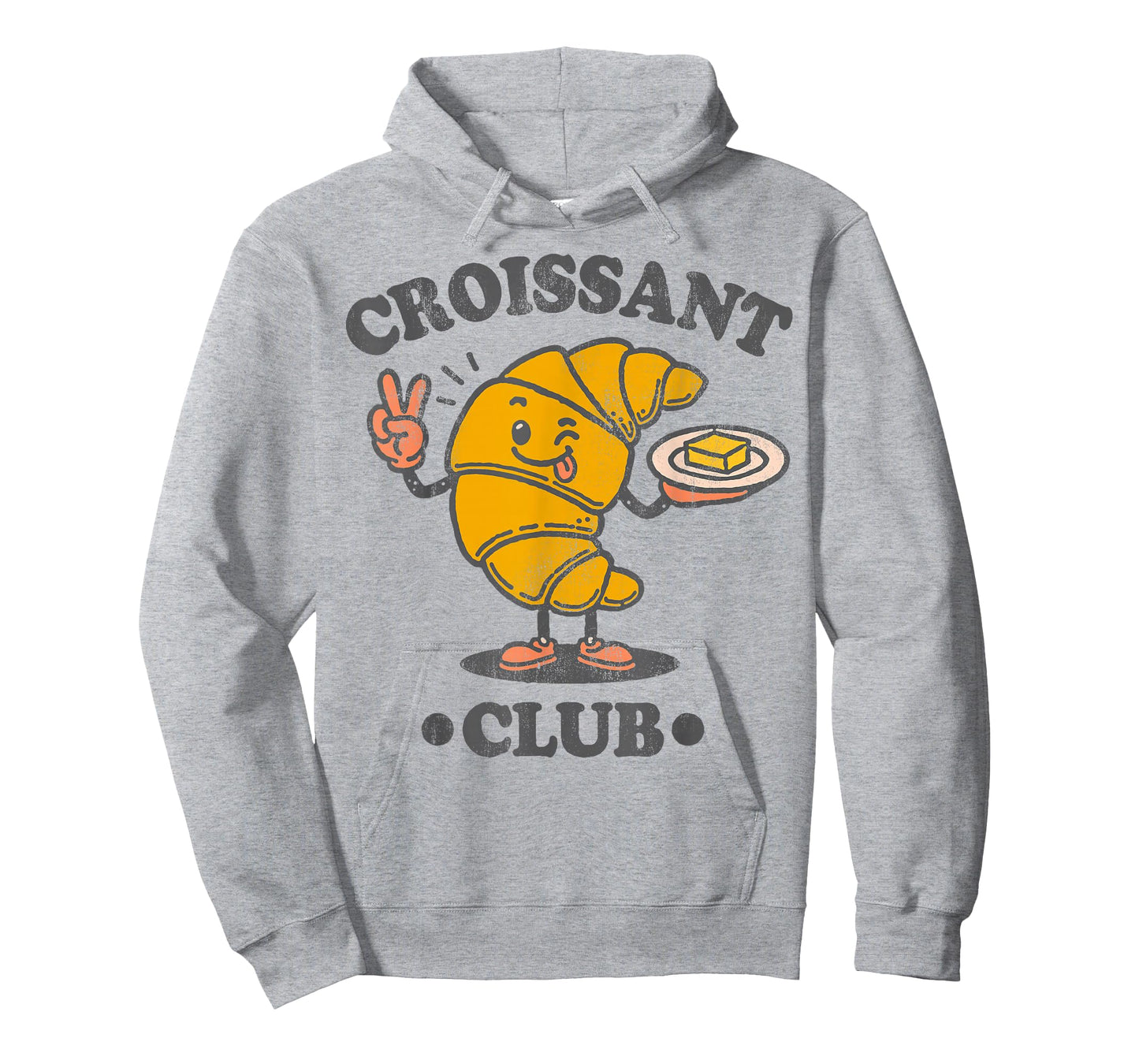 Croissant Club Cute French Pastry Cartoon T-Shirt