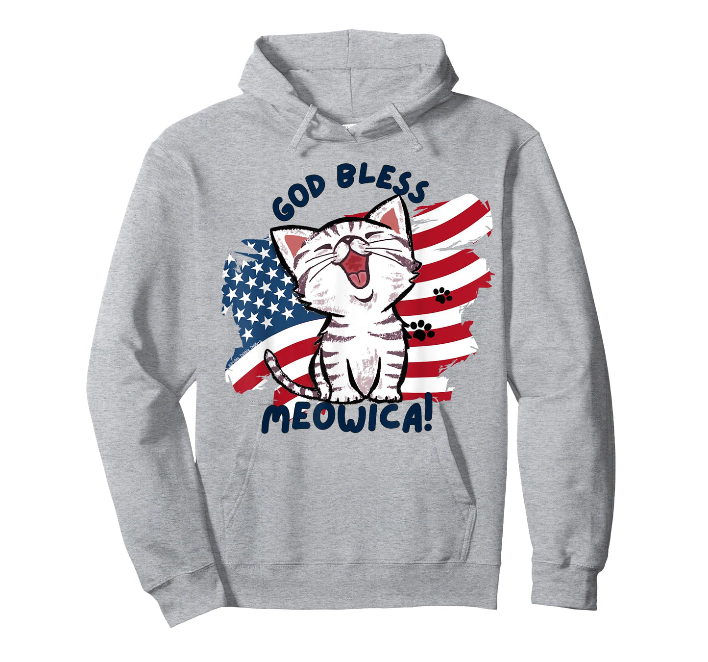 Cute Cat Lovers God Bless Meowica Patriotic 4th of July T-Shirt for Women Kids Men