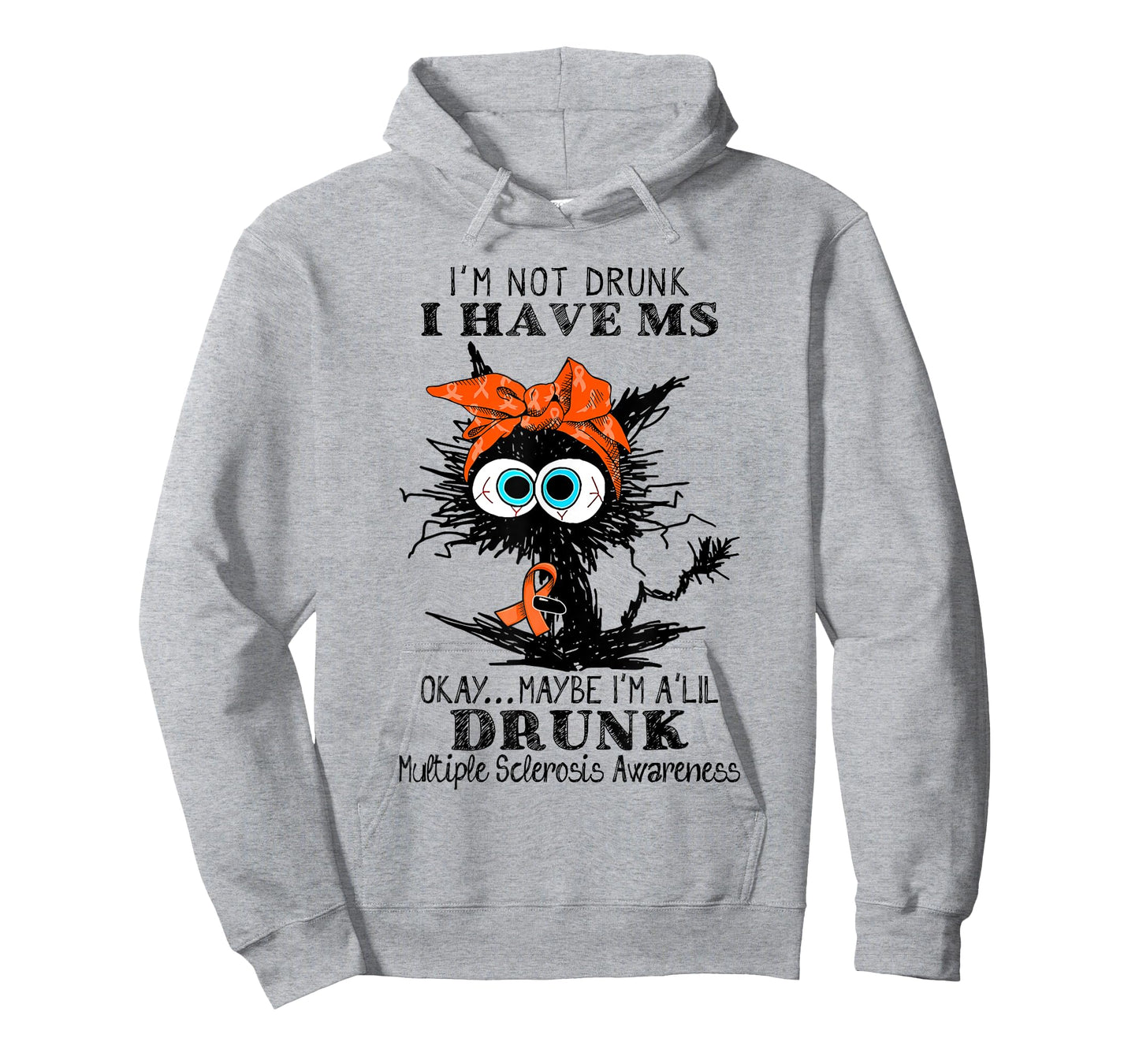 Funny Black Cat I Have MS Okay Maybe I'm A'Lil Drunk T-Shirt for Men Women