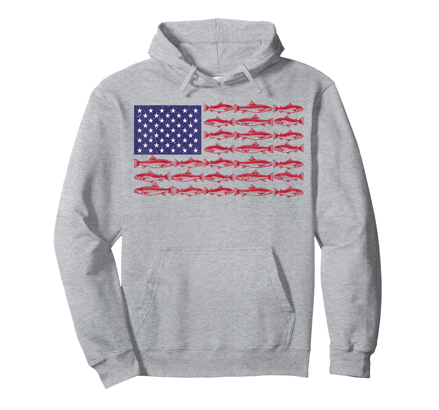 Fishing American Flag Boy Men Largemouth Bass Fish Patriotic T-Shirt