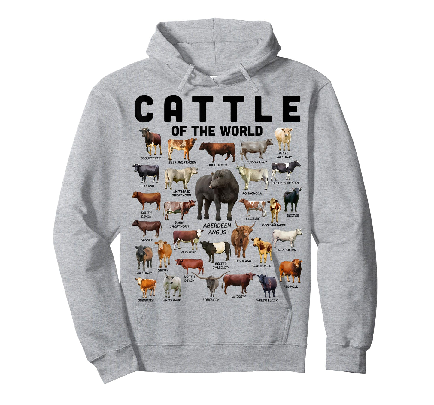 Cow Shirt Cattle Of The World Types Of Cows Funny Farmer T-Shirt