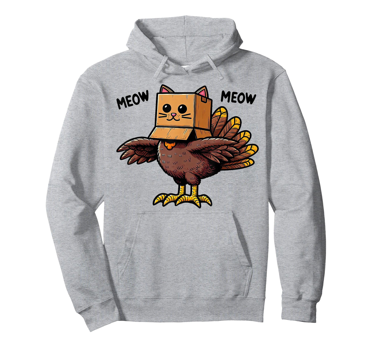 Turkey Meow Meow Fake Cat Funny Thanksgiving Adults Kids T-Shirt