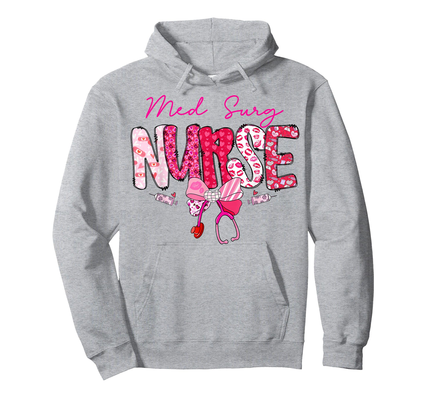 Med Surg Nurse Valentine's Day Stethoscope Coquette Bow T-Shirt