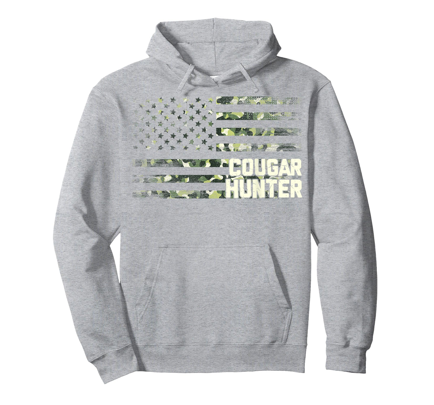 Cougar Hunter American USA Flag Cougar Hunting Camo T-Shirt