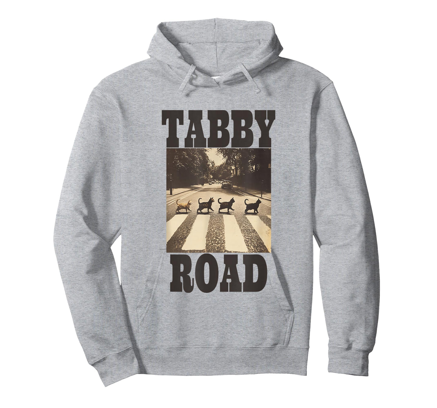 Tabby Road Cat-Themed Design T-Shirt