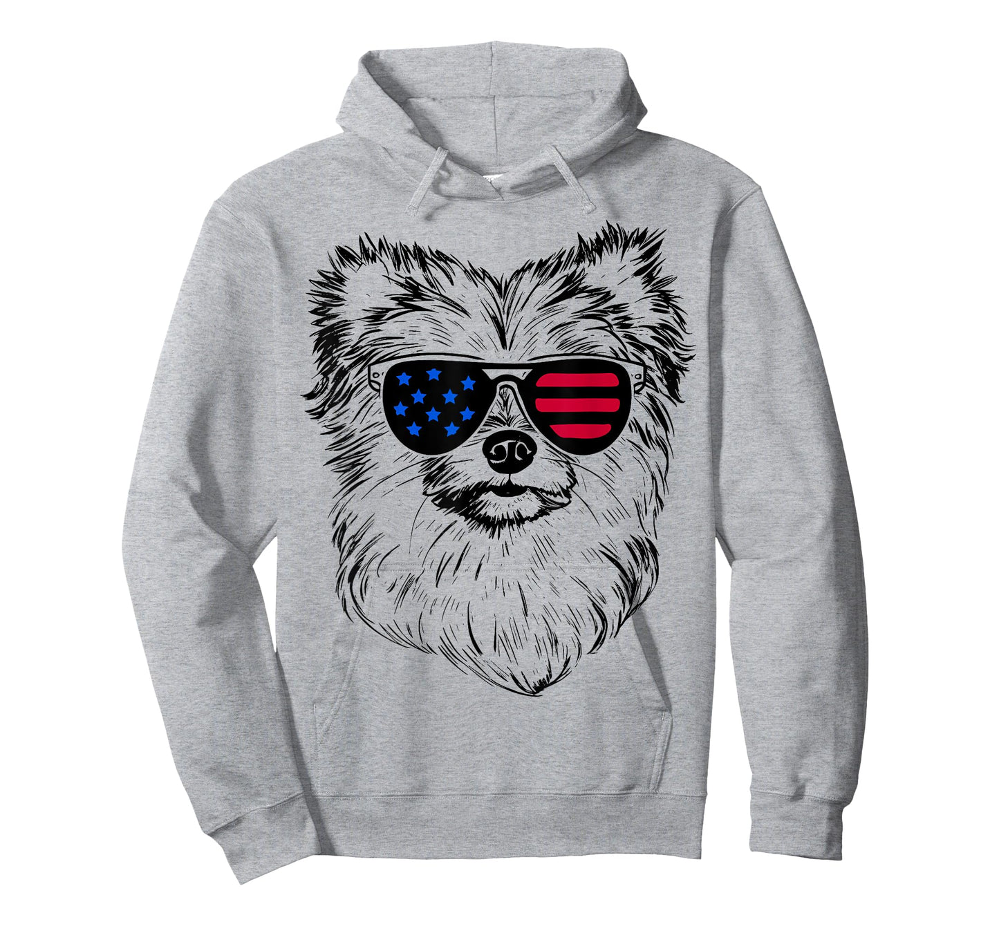 Aussiepom Dog 4th July America USA Flag Men Women Kids T-Shirt