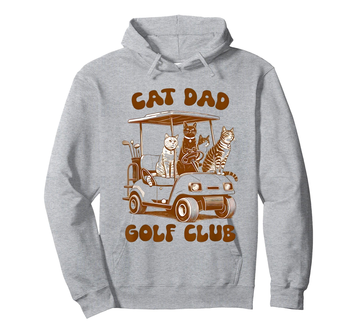 Father's Day Cat Dad Golf Club Funny Cat And Golf Lover T-Shirt
