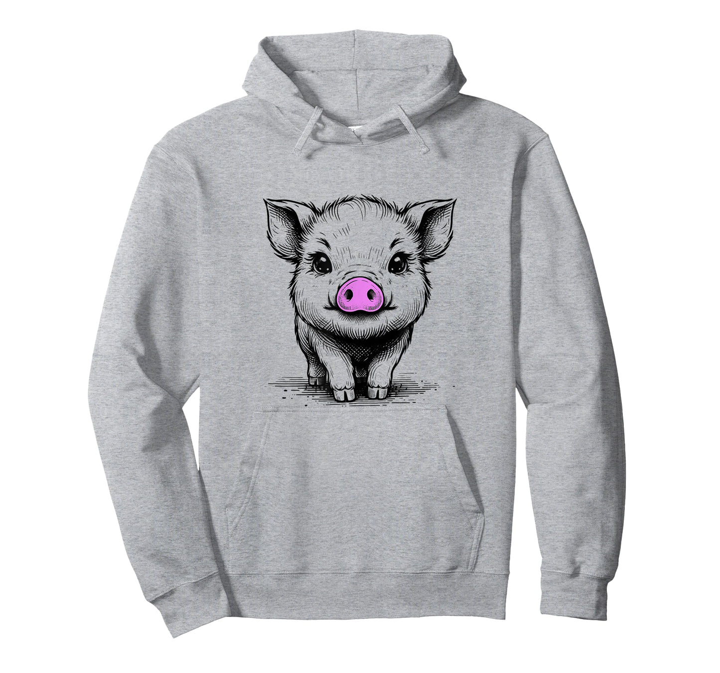 Cute Pig With Pink Nose Drawing T-Shirt