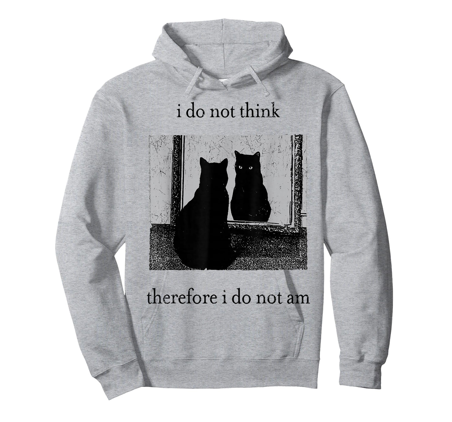 I Do Not Think Therefore I Do Not Am Funny Cat Meme Witchy T-Shirt